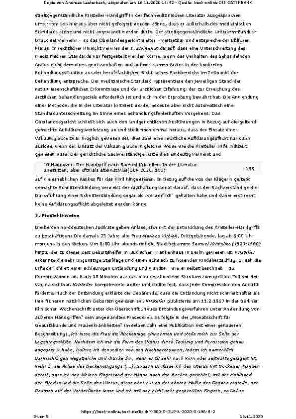 Vorschauseite 3: Der Handgriff nach Samuel Kristeller: In der Literatur umstritten, aber oft alternativlos.
