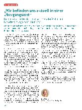 Vorschauseite 1: "Wir befinden uns aktuell in einer Übergangszeit."
