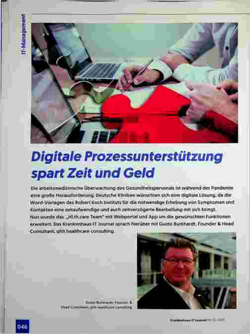 Vorschauseite 1: Digitale Prozessunterstützung spart Zeit und Geld.