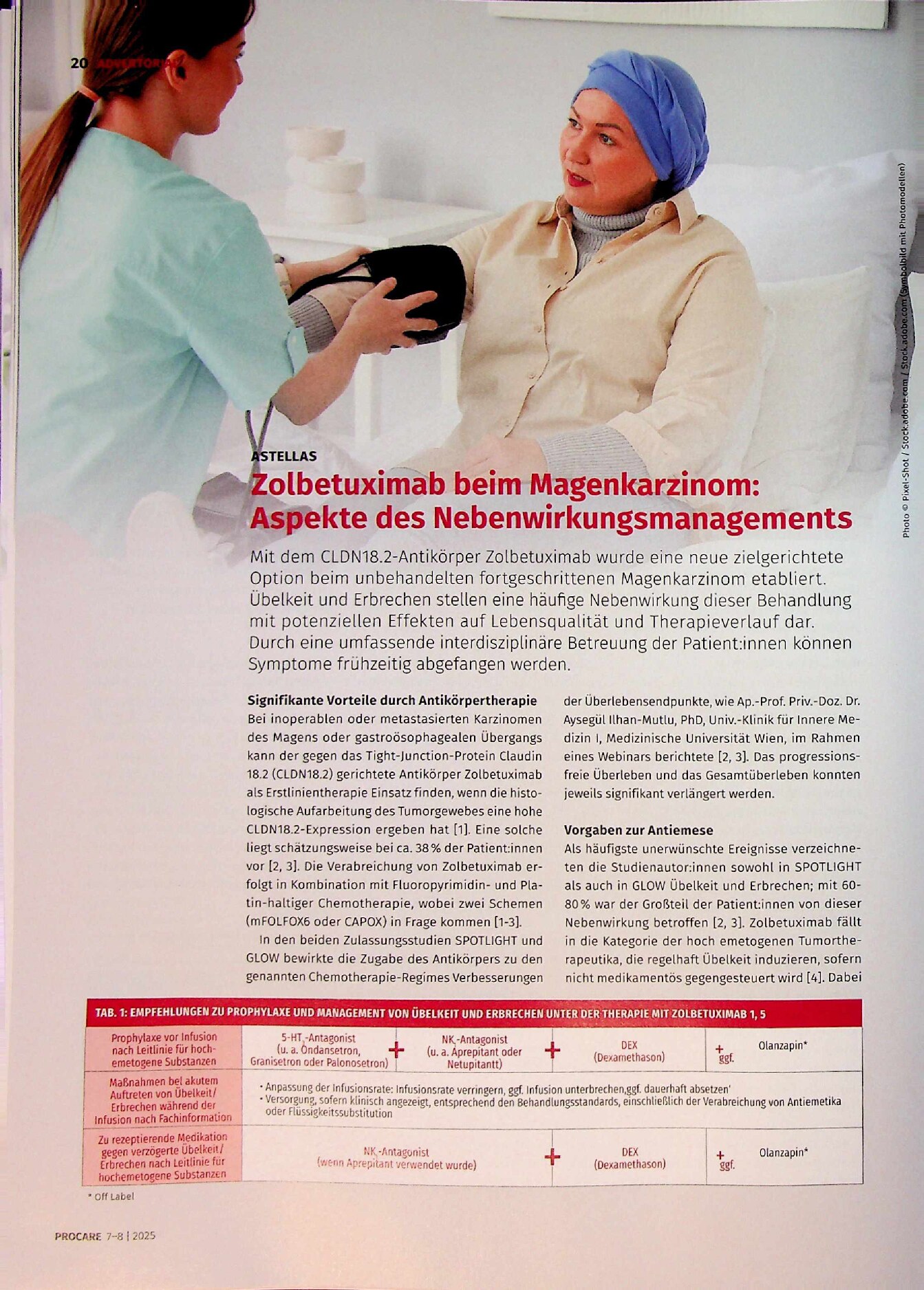 Vorschauseite 1: Zolbetuximab beim Magenkarzinom: Aspekte des Nebenwirkungsmanagements