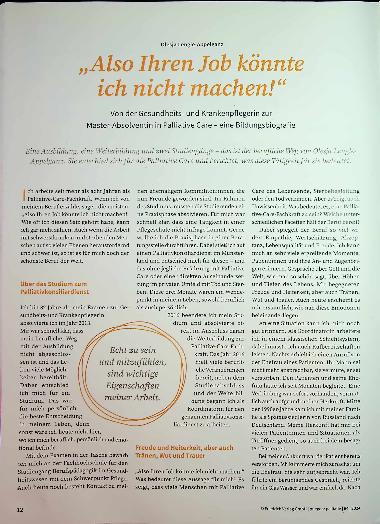 Vorschauseite 1: „Also Ihren Job könnte ich nicht machen! “