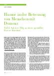 Vorschauseite 1: Humor in der Betreuung von Menschen mit Demenz Teil 3: Auf dem Weg zu einem speziellen Humor-Standard
