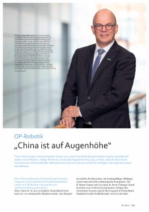 Vorschauseite 1: OP-Robotik „China ist auf Augenhöhe“