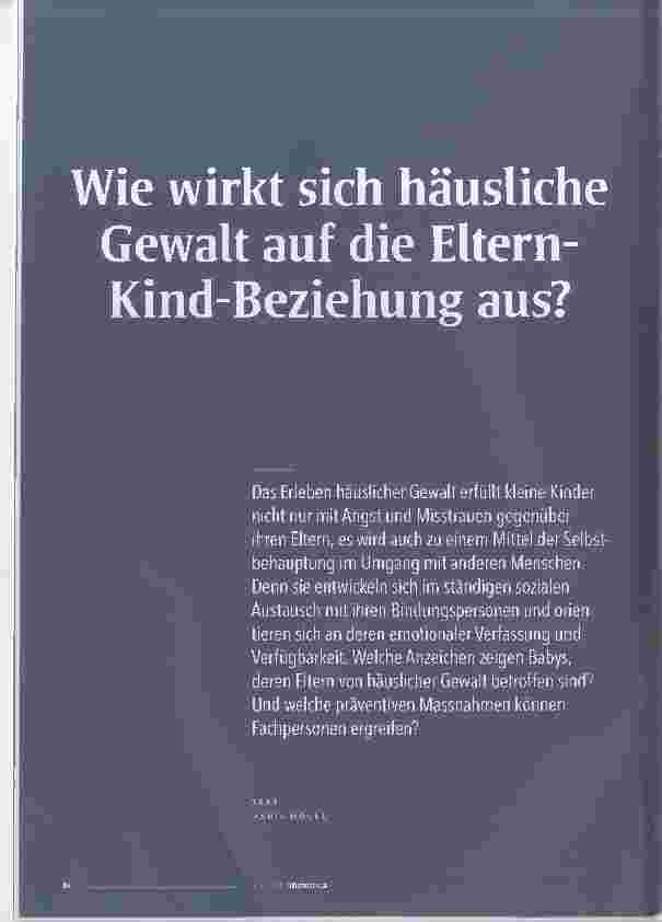 Vorschauseite 1: Wie wirkt sich häusliche Gewalt auf die Eltern-Kind-Beziehung aus?