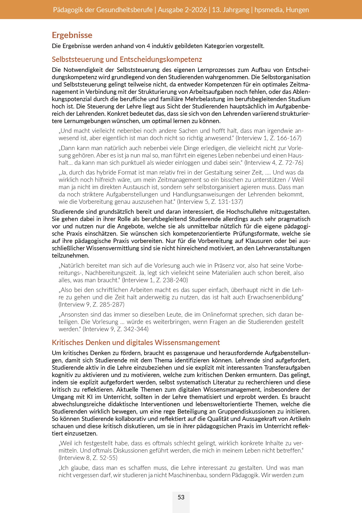 Vorschauseite 4: Eigenverantwortung und Entscheidungskompetenz für berufsbegleitend studierende Lehrkräfte im Gesundheitswesen stärken – Digitales Wissensmanagement und kritisches Denken im Fokus