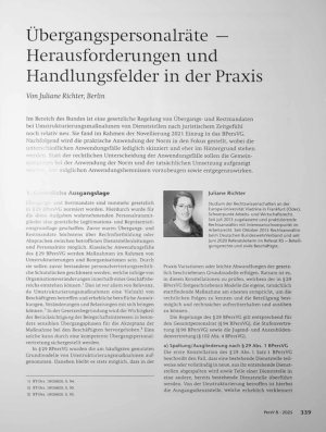 Vorschauseite 1: Ubergangspersonalräte — Herausforderungen und Handlungsfelder in der Praxis