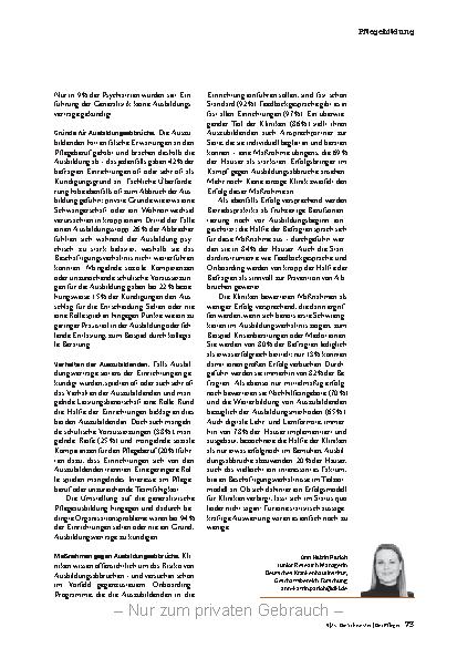 Vorschauseite 2: Pflegeausbildung in der Psychiatrie