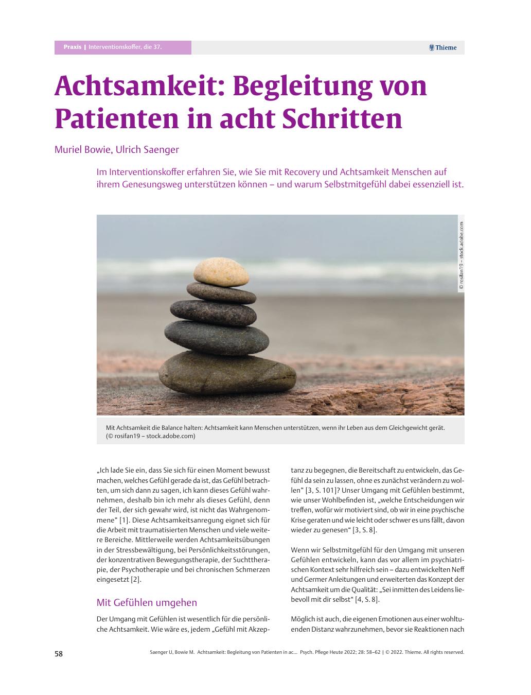 Vorschauseite 1: Achtsamkeit: Begleitung von Patienten in acht Schritten