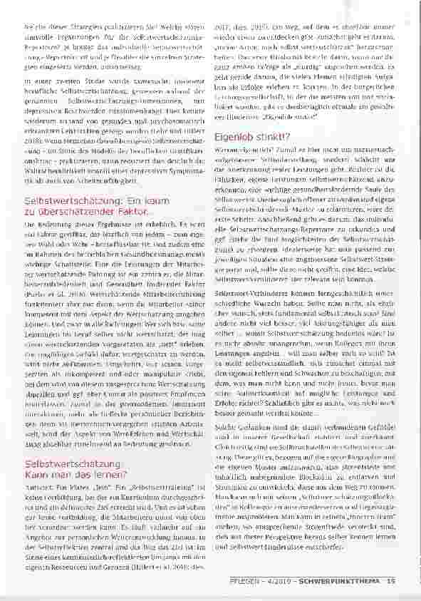 Vorschauseite 3: SELBSTWERTSCHÄTZUNG Autorenkontakt: Prof. Dr. phil. Dr. med. Andreas IN PFLEGEBERUFEN