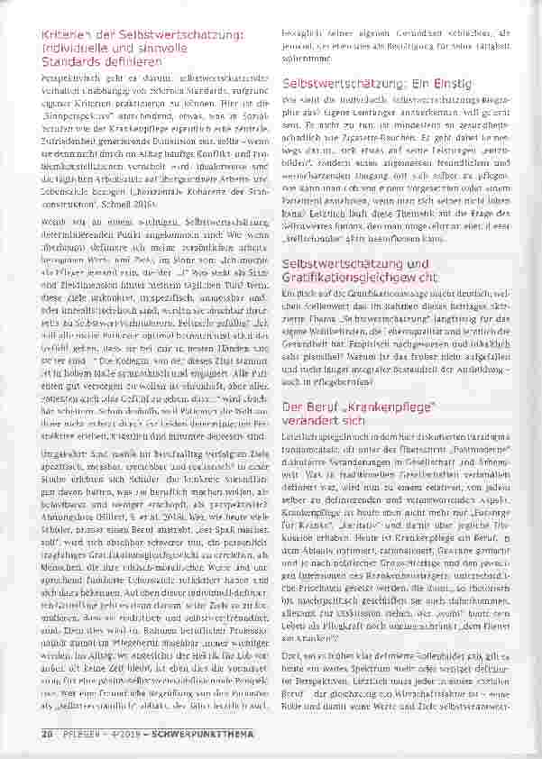 Vorschauseite 4: SELBSTWERTSCHÄTZUNG Autorenkontakt: Prof. Dr. phil. Dr. med. Andreas IN PFLEGEBERUFEN