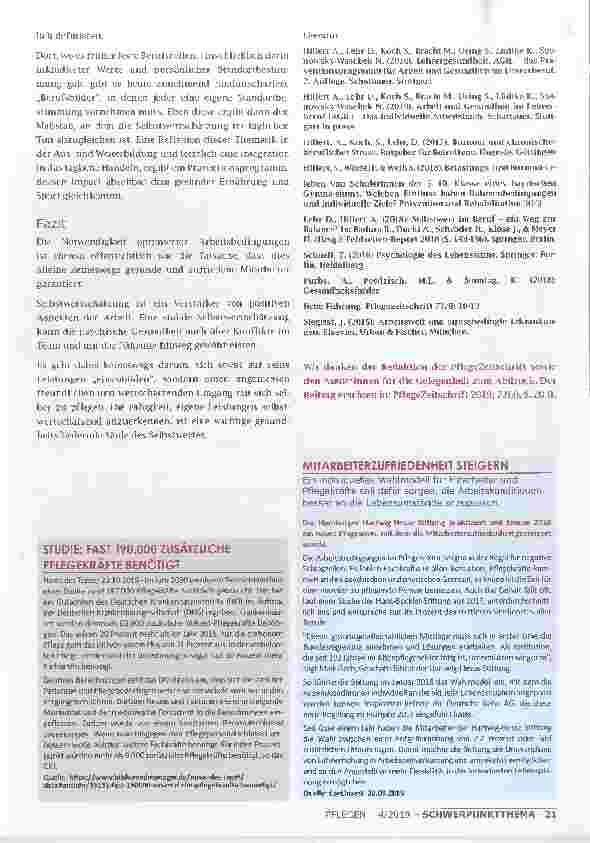 Vorschauseite 5: SELBSTWERTSCHÄTZUNG Autorenkontakt: Prof. Dr. phil. Dr. med. Andreas IN PFLEGEBERUFEN