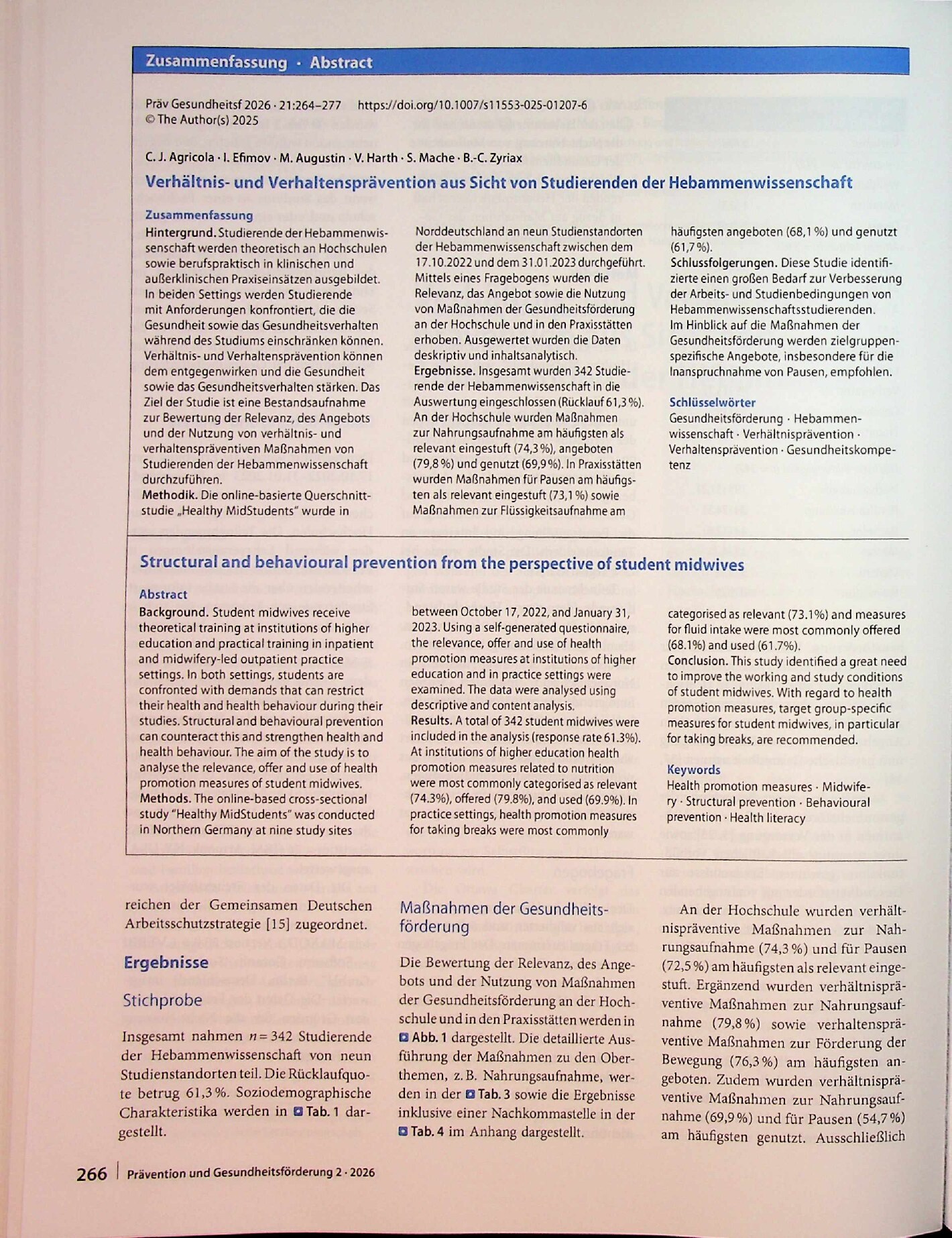 Vorschauseite 3: Verhältnis- und Verhaltensprävention aus Sicht von Studierenden der Hebammenwissenschaft