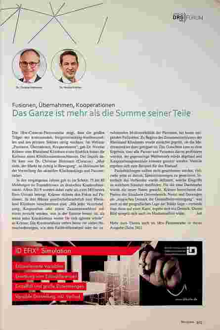 Vorschauseite 1: Fusionen, Übernahmen, Kooperationen. Das Ganze ist mehr als die Summe seiner Teile.