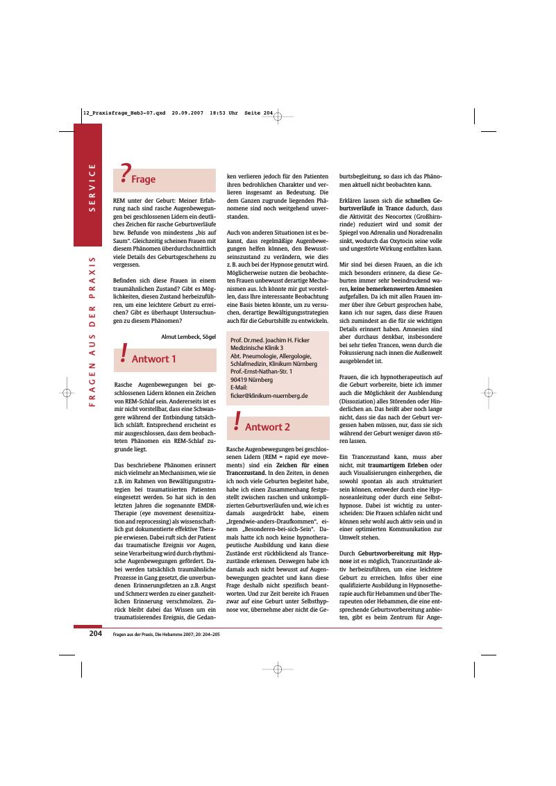 Vorschauseite 1: REM-Schlaf unter der Geburt