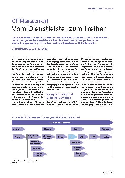 Vorschauseite 1: OP-Management Vom Dienstleister zum Treiber