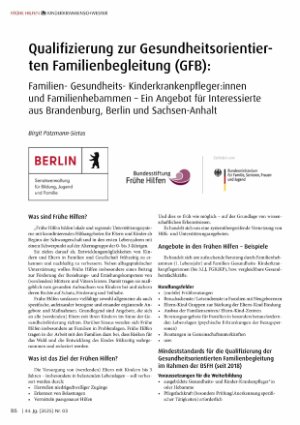 Vorschauseite 1: Qualifizierung zur Gesundheitsorientierten Familienbegleitung (GFB):
