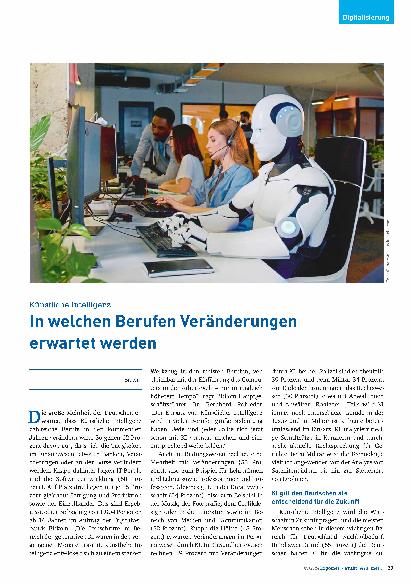 Vorschauseite 1: Künstliche Intelligenz: In welchen Berufen Veränderungen erwartet werden.