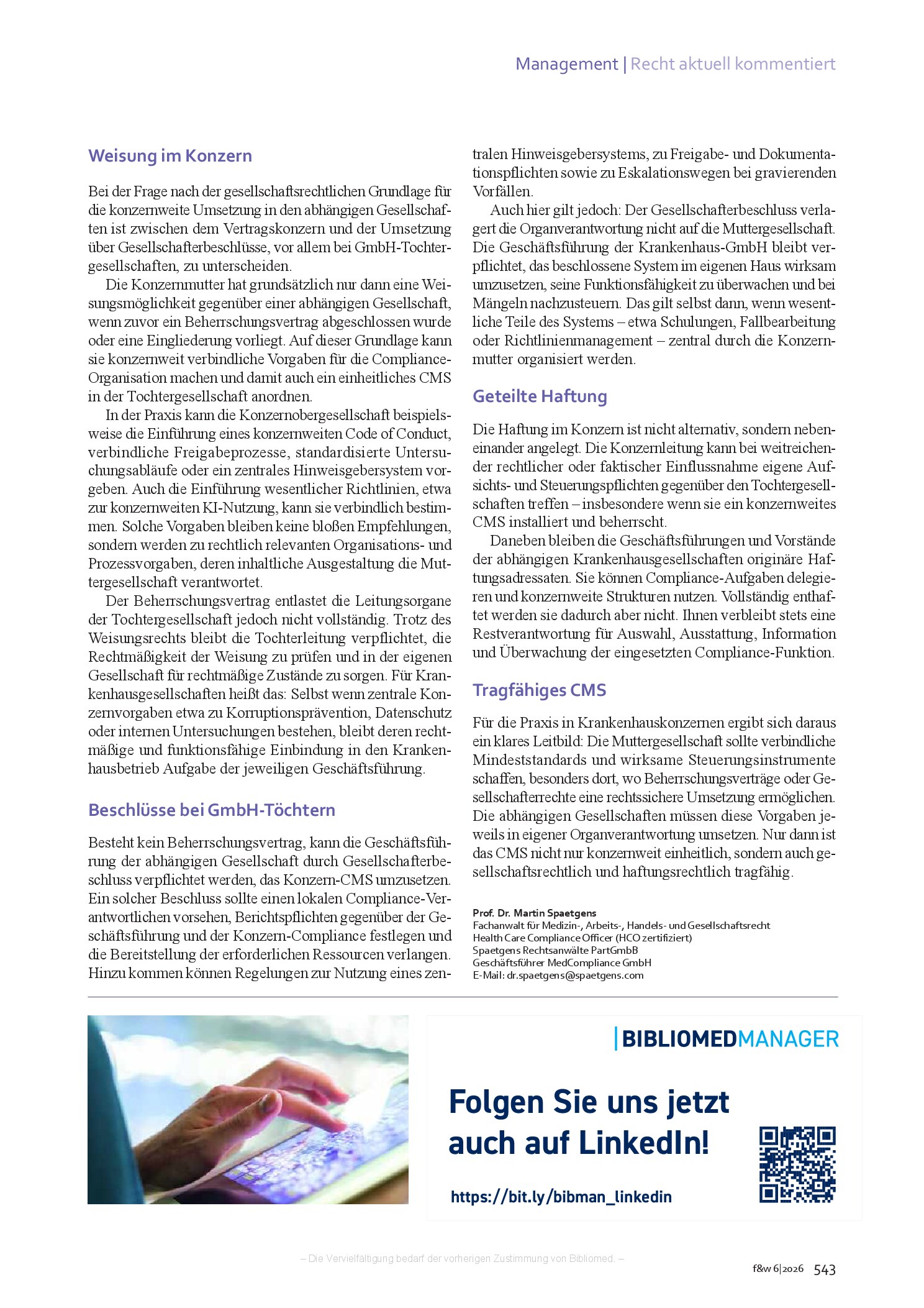 Vorschauseite 2: Compliance im Konzern: CMS: zentral steuern, lokal verantworten