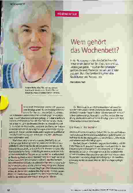 Vorschauseite 1: Wem gehört das Wochenbett?