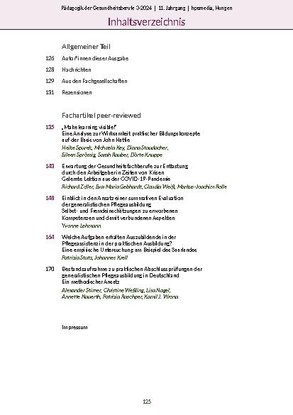 Vorschauseite 3: Pädagogik der Gesundheitsberufe 3-2024