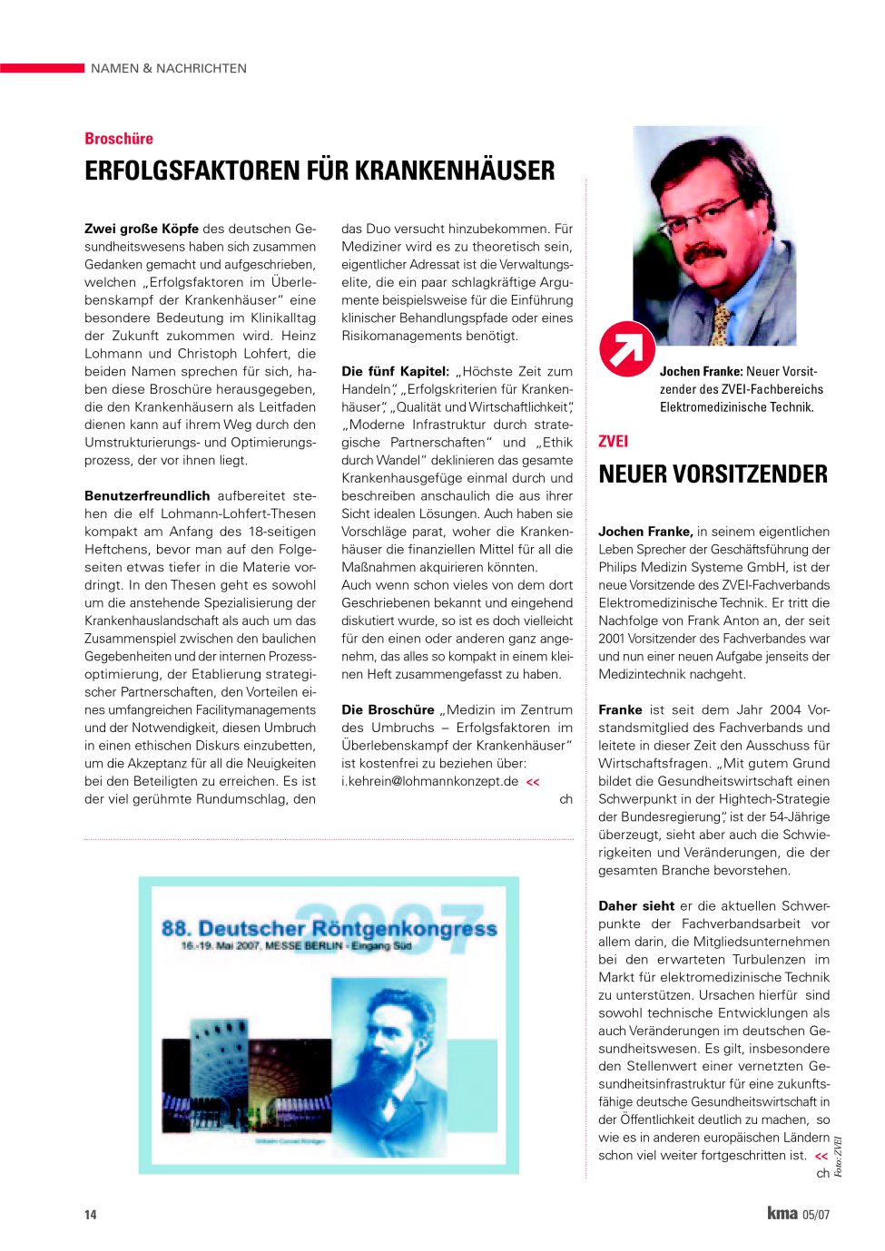 Vorschauseite 1: Neuer Vorsitzender