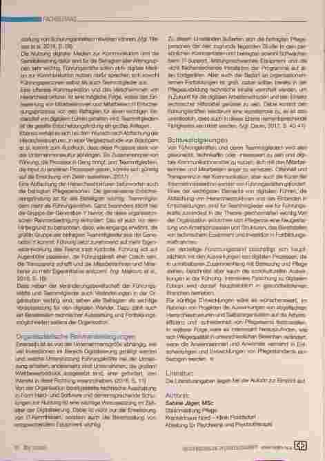 Vorschauseite 3: Digital Leadership - Auswirkungen der Digitalisierung auf die Führung von Pflegeteams im Generationenvergleich