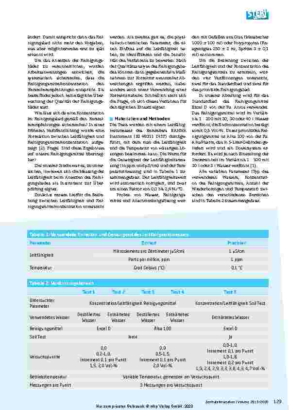 Vorschauseite 2: Manuelle Reinigung von Medizinprodukten vor der Sterilisation: Qualitätskontrolle des Reinigungsbades durch Leitfähigkeitsmessung.