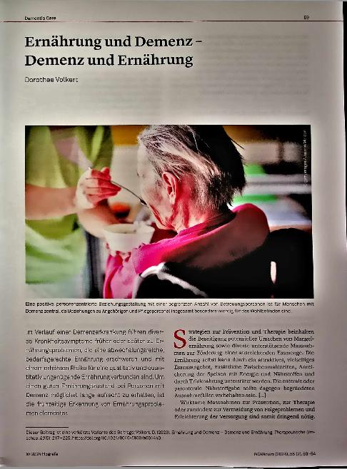 Vorschauseite 1: Ernährung und Demenz - Demenz und Ernährung