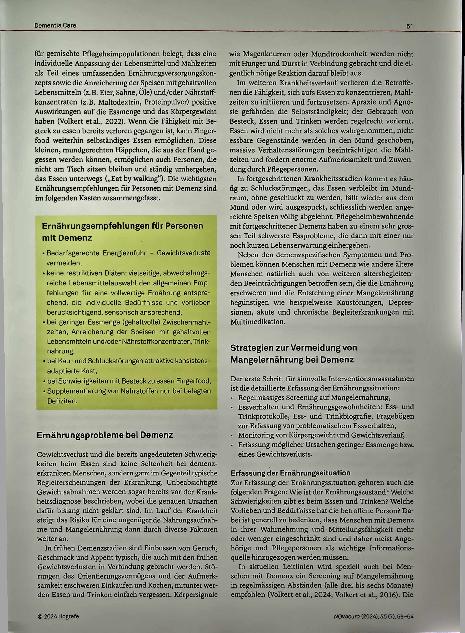 Vorschauseite 3: Ernährung und Demenz - Demenz und Ernährung