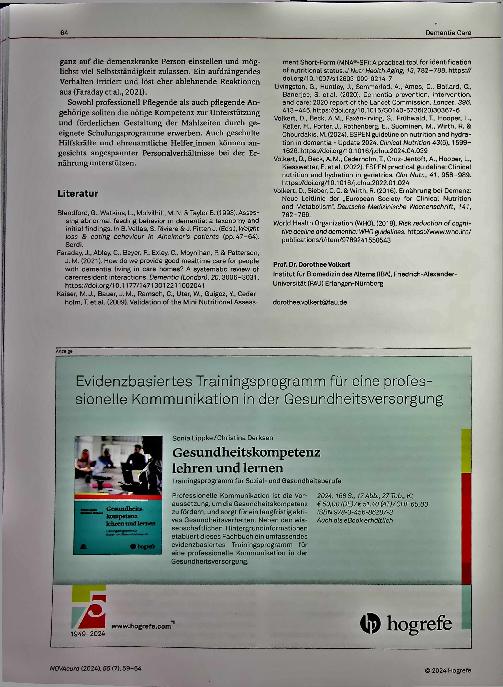 Vorschauseite 6: Ernährung und Demenz - Demenz und Ernährung