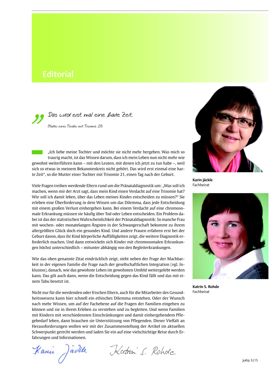 Vorschauseite 1: Editorial