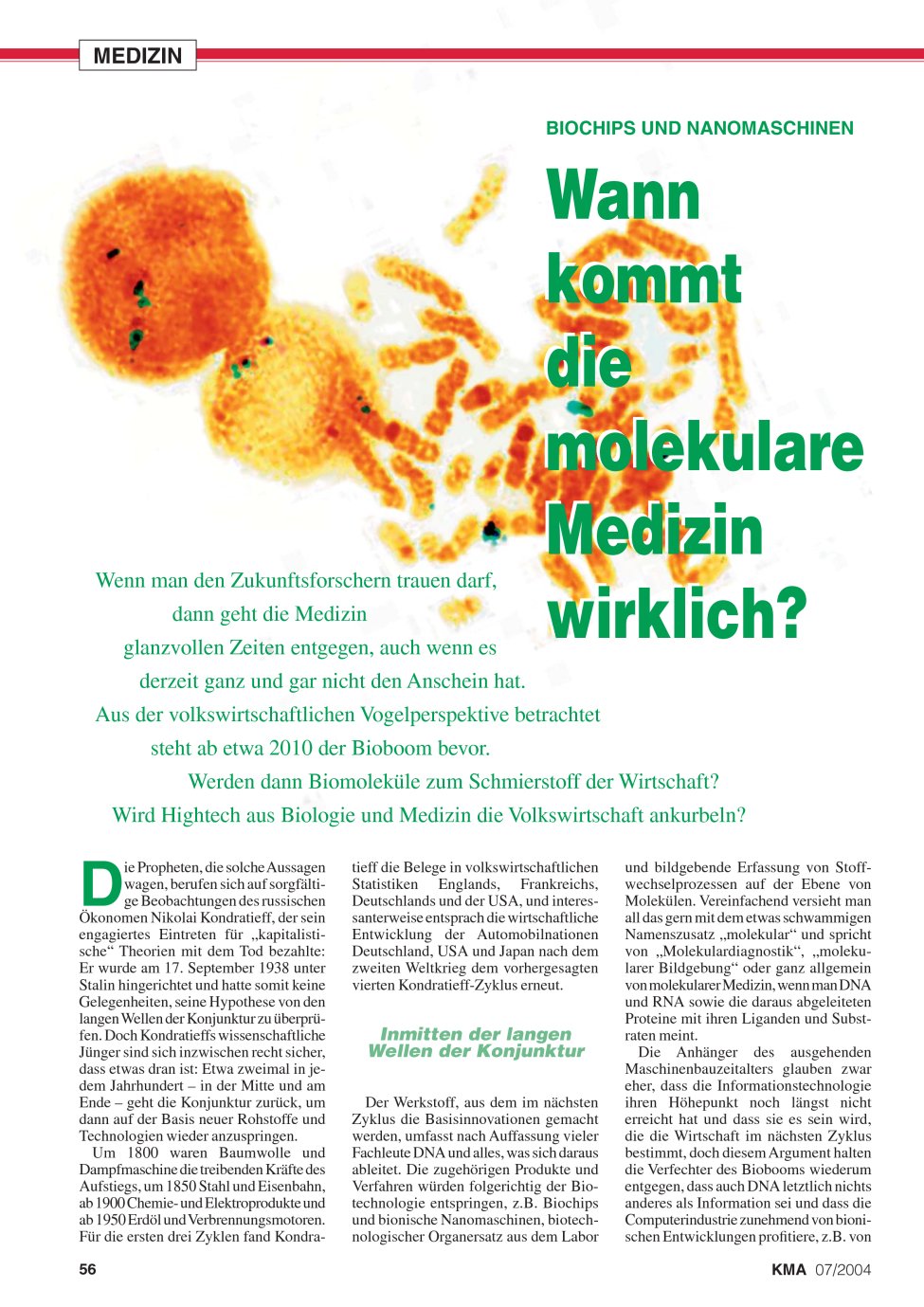 Vorschauseite 1: Wann kommt die molekulare Medizin wirklich?