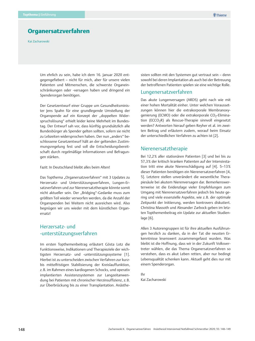 Vorschauseite 1: Organersatzverfahren