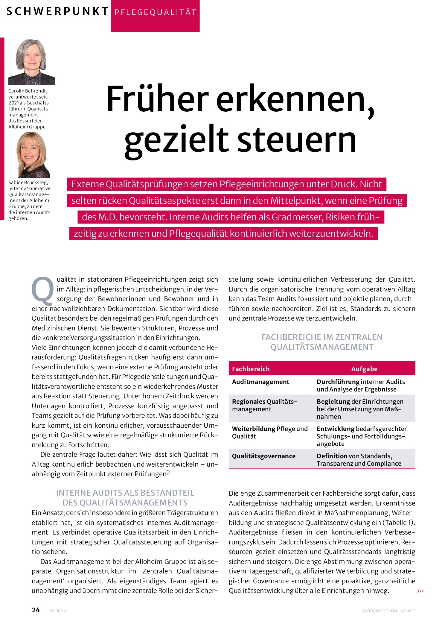Vorschauseite 1: Früher erkennen, gezielt steuern
