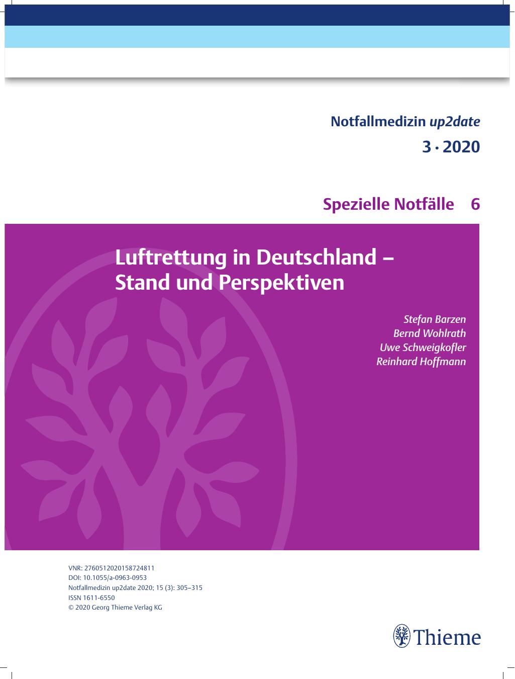 Vorschauseite 1: Luftrettung in Deutschland – Stand und Perspektiven
