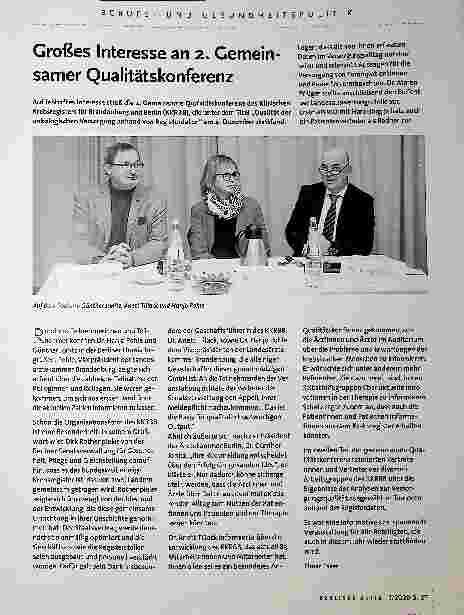 Vorschauseite 1: Großes Interesse an 2. Gemeinsamer Qualitätskonferenz
