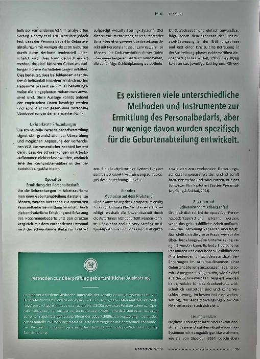 Vorschauseite 2: Ermittlung des Hebammenbedarfs in Geburtsabteilungen