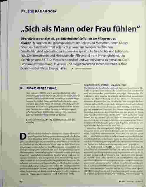Vorschauseite 1: "Sich als Mann oder Frau fühlen."