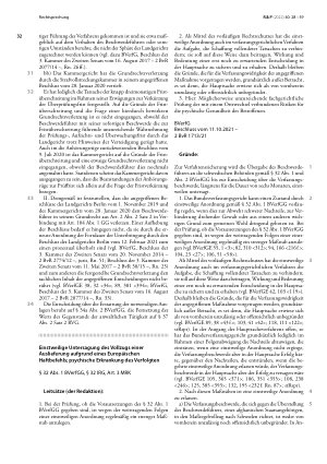 Vorschauseite 4: Verletzung von Art. 2 Abs. 2 S. 2 GG i. V. m. Art. 104 Abs. 1 GG durch verspätete Entscheidung über die Fortdauer der Unterbringung im Maßregelvollzug