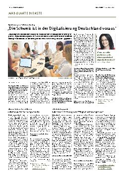 Vorschauseite 1: Die Schweiz ist in der Digitalisierung Deutschland voraus.