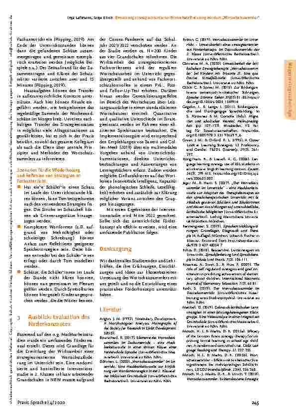 Vorschauseite 4: Was sich bewährt hat: Impulse zur klassenbasierten Umsetzung strategieorientierter Wortschatzförderung mit dem „Wortschatzsammler“