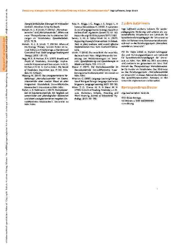 Vorschauseite 5: Was sich bewährt hat: Impulse zur klassenbasierten Umsetzung strategieorientierter Wortschatzförderung mit dem „Wortschatzsammler“