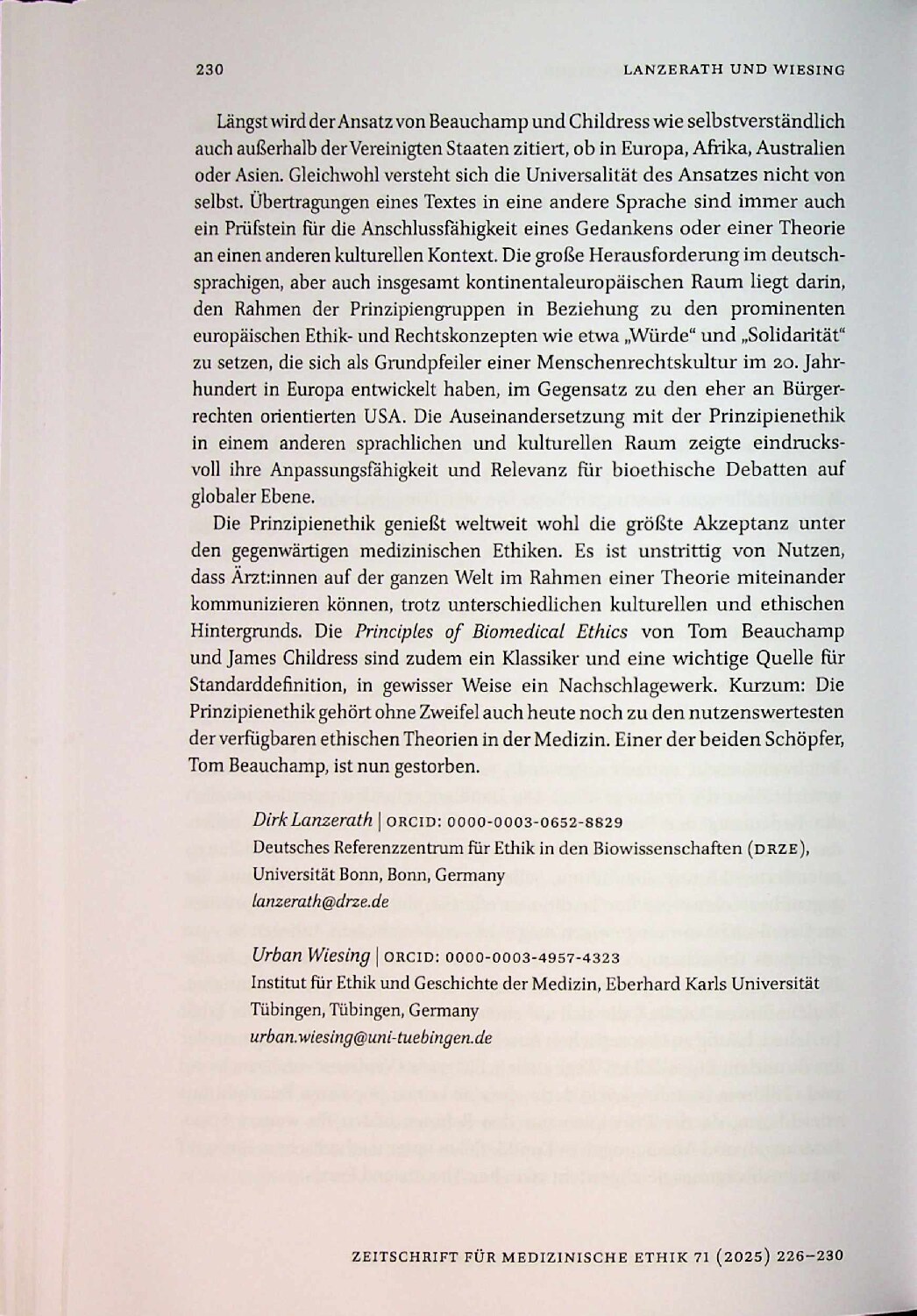 Vorschauseite 5: Tom L. Beauchamp: Ein Nachruf