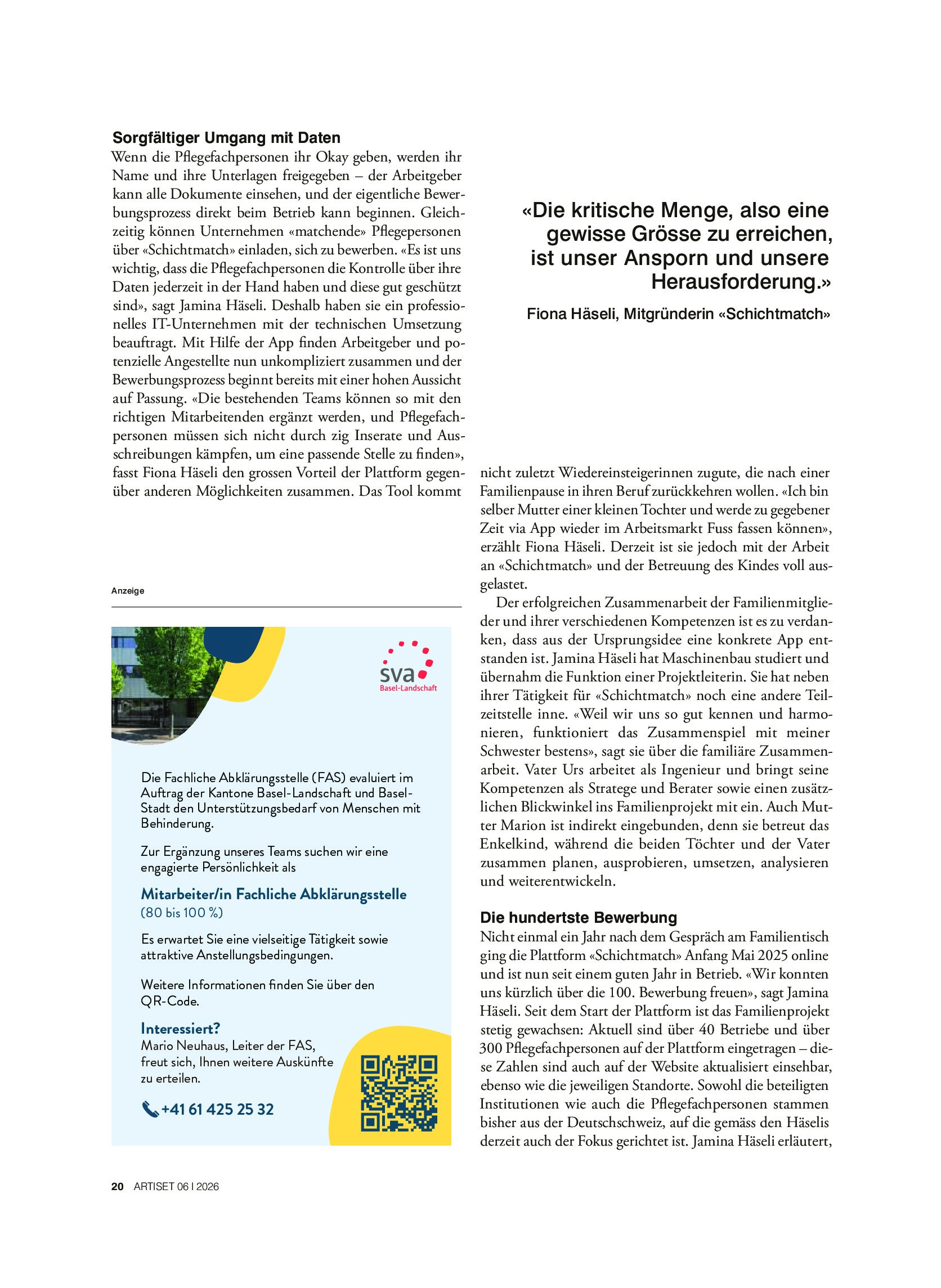 Vorschauseite 3: Wenn Schichtarbeit matcht