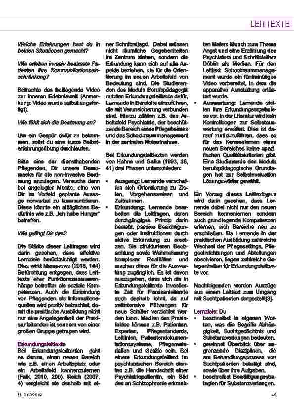 Vorschauseite 6: In der praktischen Pflegeausbildung mit Leittexten lernen. Eine handlungsorientierte Methode für die Praxisanleitung.