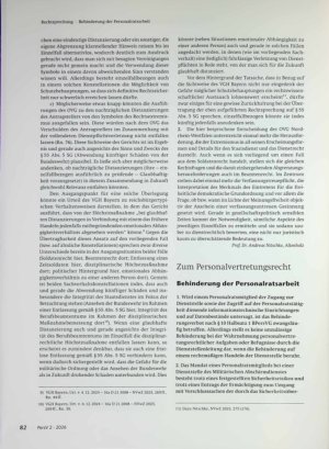 Vorschauseite 1: Zum Personalvertretungsrecht Behinderung der Personalratsarbeit