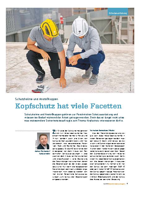 Vorschauseite 1: Schutzhelme und Anstoßkappen Kopfschutz hat viele Facetten