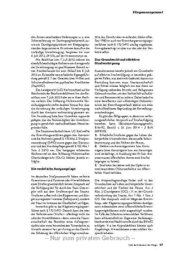 Vorschauseite 2: HAT EIN VERLETZTER ANSPRUCH AUF STRAFVERFOLGUNG?