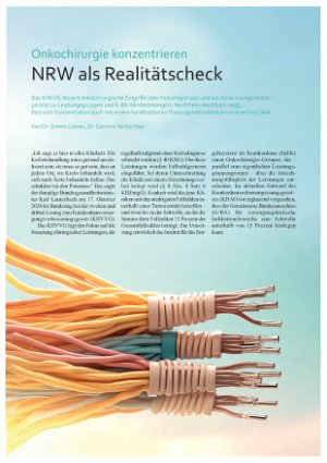 Vorschauseite 1: Onkochirurgie konzentrieren NRW als Realitätscheck