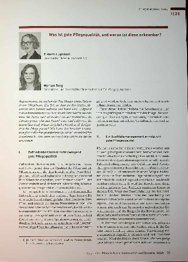Vorschauseite 1: Was ist gute Pflegequalität, und woran ist diese erkennbar?